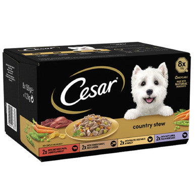 Cesar Country Stew Adult Wet Dog Food 8 x 150g  Mixed Selection