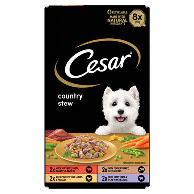 Cesar Country Stew Adult Wet Dog Food 8 x 150g  Mixed Selection