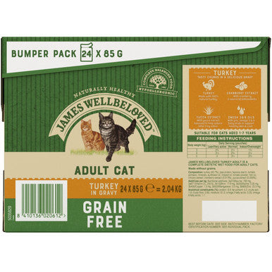 James Wellbeloved Grain Free Adult CatWet Food - Turkey in Gravy