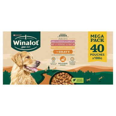 Winalot Sunday Dinner Adult Wet Dog Food Pouches - Mixed Selection in Gravy