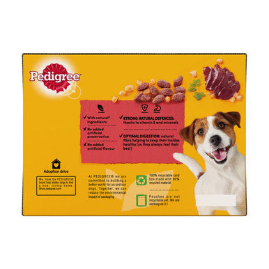 Pedigree Adult Wet Dog Food Pouches - Mixed Selection in Jelly 12 x 100g