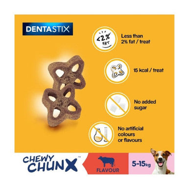 Pedigree Dentastix Chewy Chunx Mini Adult Dog Treats - Beef