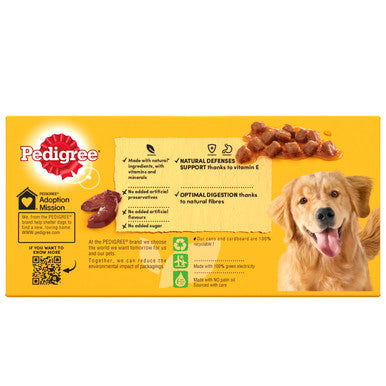 Pedigree Adult Wet Dog Food Tins - Mixed Meat Selection in Gravy