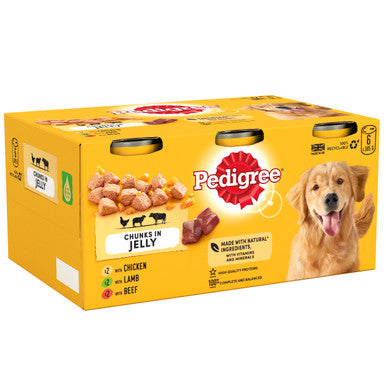 Pedigree Adult Wet Dog Food Tins - Mixed Selection in Jelly 6 x 400g