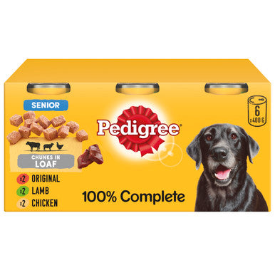 Pedigree Senior Wet Dog Food Tins - Meat Selection in Loaf