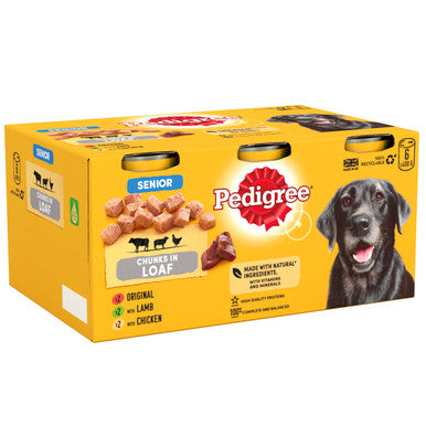 Pedigree Senior Wet Dog Food Tins - Meat Selection in Loaf