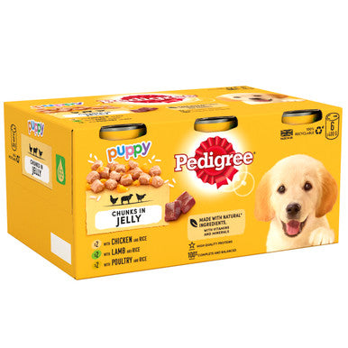 Pedigree Puppy Wet Dog Food Tins - Mixed Selection in Jelly