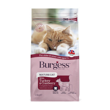 Burgess Complete Mature Dry Cat Food - Turkey & Cranberry