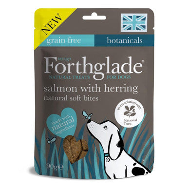 Forthglade Grain-Free Natural Soft Bites Dog Treats - Salmon with Herring