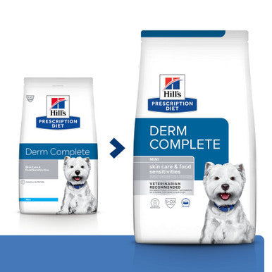 Hill's Prescription Diet Derm Complete Skin Care and Food Sensitivities Mini Dry Dog Food - Rice & Egg