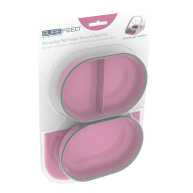 SureFeed Microchip Pet Feeder Pink Mat & Bowl