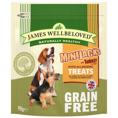 James Wellbeloved Grain Free Minijacks Dog Treats - Turkey