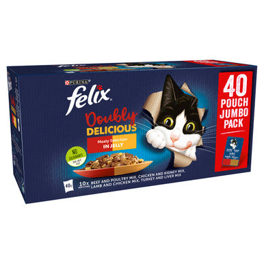 Felix Doubly Delicious Meat Cat Food 12 x 100g