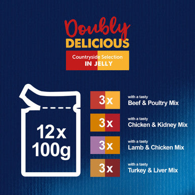 Felix Doubly Delicious Meat Cat Food 12 x 100g