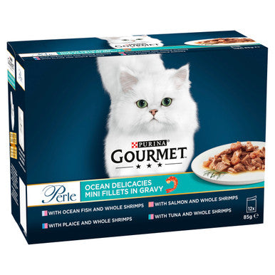 Perle Mini Fillets Pouches Wet Cat Food Ocean Delicacies Gravy
