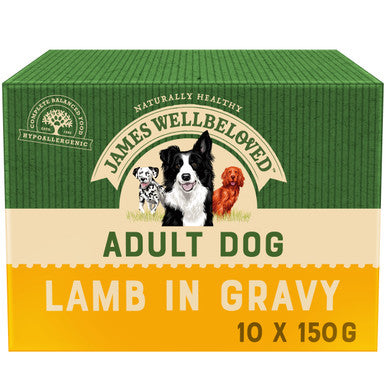 James Wellbeloved Adult Wet Dog Food Pouches - Lamb & Rice in Gravy