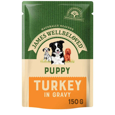 James Wellbeloved Puppy/Junior Wet Dog Food Pouches - Turkey & Rice