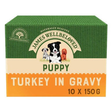 James Wellbeloved Puppy/Junior Wet Dog Food Pouches - Turkey & Rice