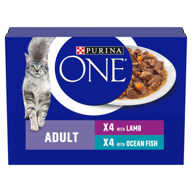 Purina ONE Adult Mini Fillets Wet Cat Food - Ocean Fish & Lamb with Carrots