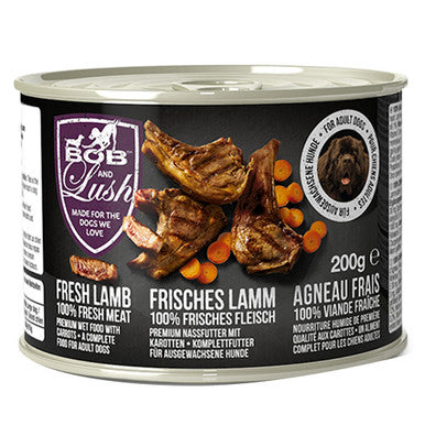 Bob and Lush Grain-free Adult Wet Dog Food in Tin - Lamb