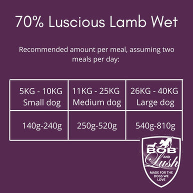 Bob and Lush Grain-free Adult Wet Dog Food in Tin - Lamb