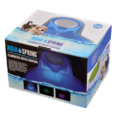 AquaSpring LED Illuminated Blue Pet Water Fountain