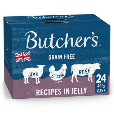 Butcher's Recipes in Jelly Dog Food Tins