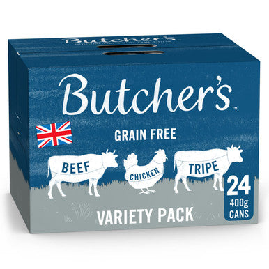 Butcher's Grain-free Adult Wet Dog Food - Beef, Chicken & Tripe's Variety Pack Dog Food Tins