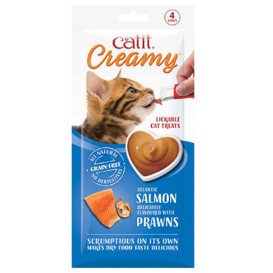 Catit Creamy Lickable Cat Treat Salmon & Prawn