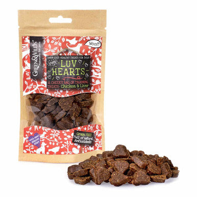 Green & Wilds Luv Hearts Chicken and Liver Grain-free Training Dog Treat