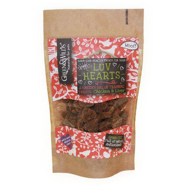 Green & Wilds Luv Hearts Chicken and Liver Grain-free Training Dog Treat