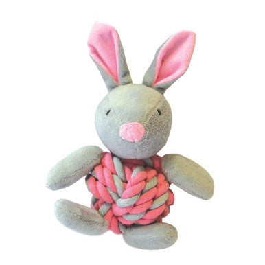 Happy Pet Little Rascals Knottie Bunny Pink Puppy Toy