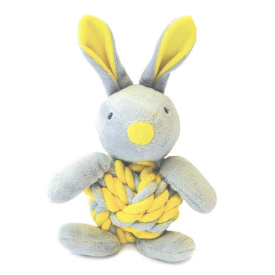 Happy Pet Little Rascals Knottie Bunny Yellow Puppy Toy