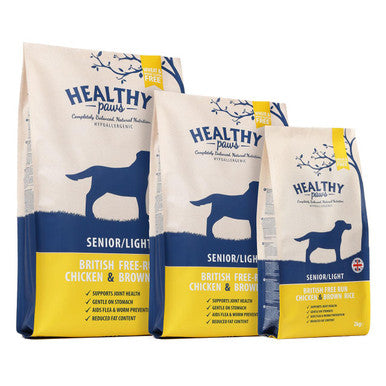 Healthy Paws British Free-Run Chicken & Brown Rice Senior/Light Dog Food