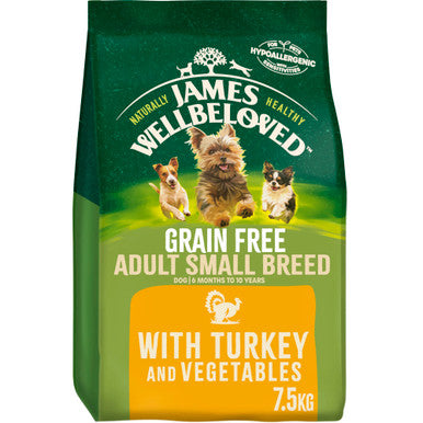 James Wellbeloved Grain-free Adult Small Breed Turkey & Veg Dry Dog Food