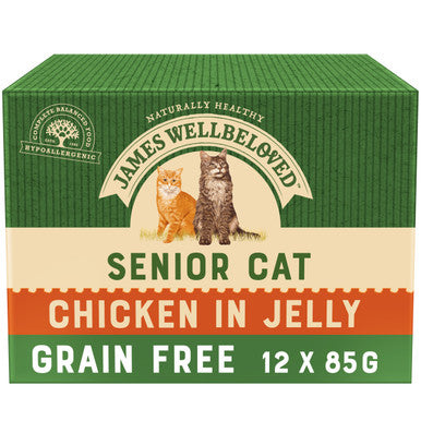 James Wellbeloved Senior Cat Grain-free Pouches with Chicken in Jelly