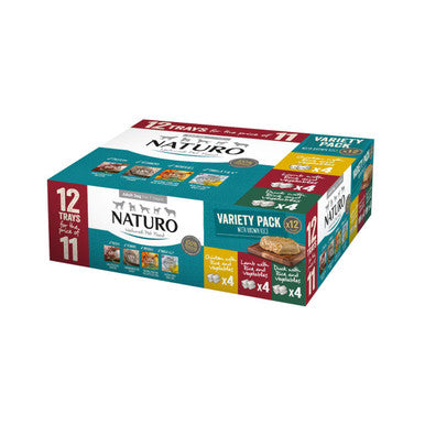 Naturo Adult Wet Dog Food with Rice Variety Pack Trays