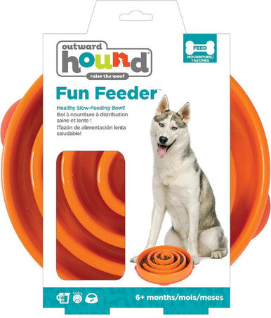 Outward Hound Fun Feeder Coral Design Slow Dog Bowl