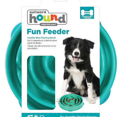 Outward Hound Fun Feeder Drop Design Slow Dog Bowl