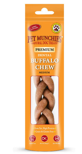 Pet Munchies Medium Buffalo Dental Chew Dog Treat