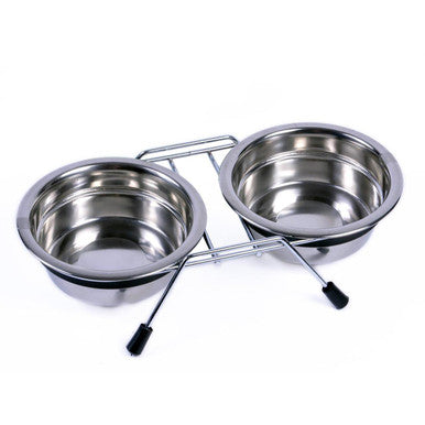 Petface Stainless Steel Double Diner Dog Bowls