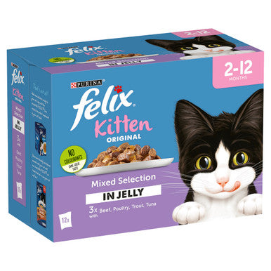 Purina Felix Kitten Cat Food Mixed in Jelly