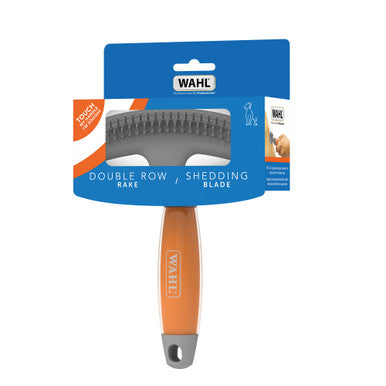 Wahl Double Row Rake & Shedding Blade With Soft Grip Gel Handle