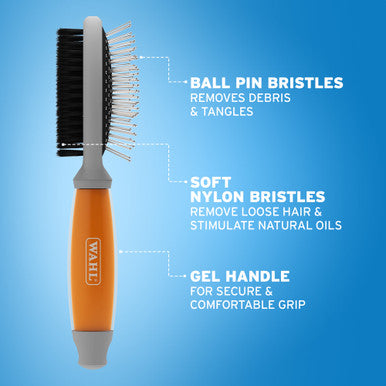 Wahl Double Sided Soft Brush with Soft Grip Gel Handle