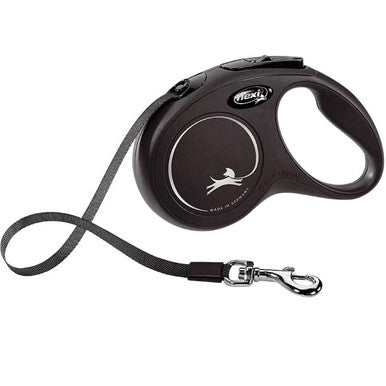 Flexi New Classic Dog Leads Tape in Black