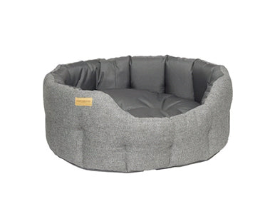 Earthbound Traditional Tweed & Waterproof Dog Bed in Steel Grey