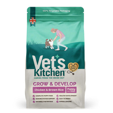 Vet's Kitchen Grow & Develop Puppy Dry Dog Food - Chicken & Brown Rice