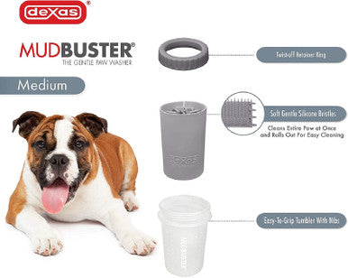 Dexas MudBuster Light Grey Paw Washer for Dog