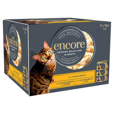 Encore Adult Wet Cat Food Tin - Chicken Selection in Broth