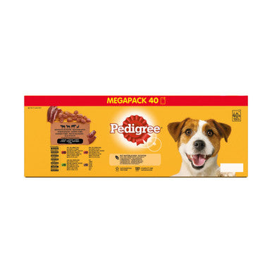 Pedigree Wet Dog Food Pouches - Mixed Selection in Gravy 40 x 100g